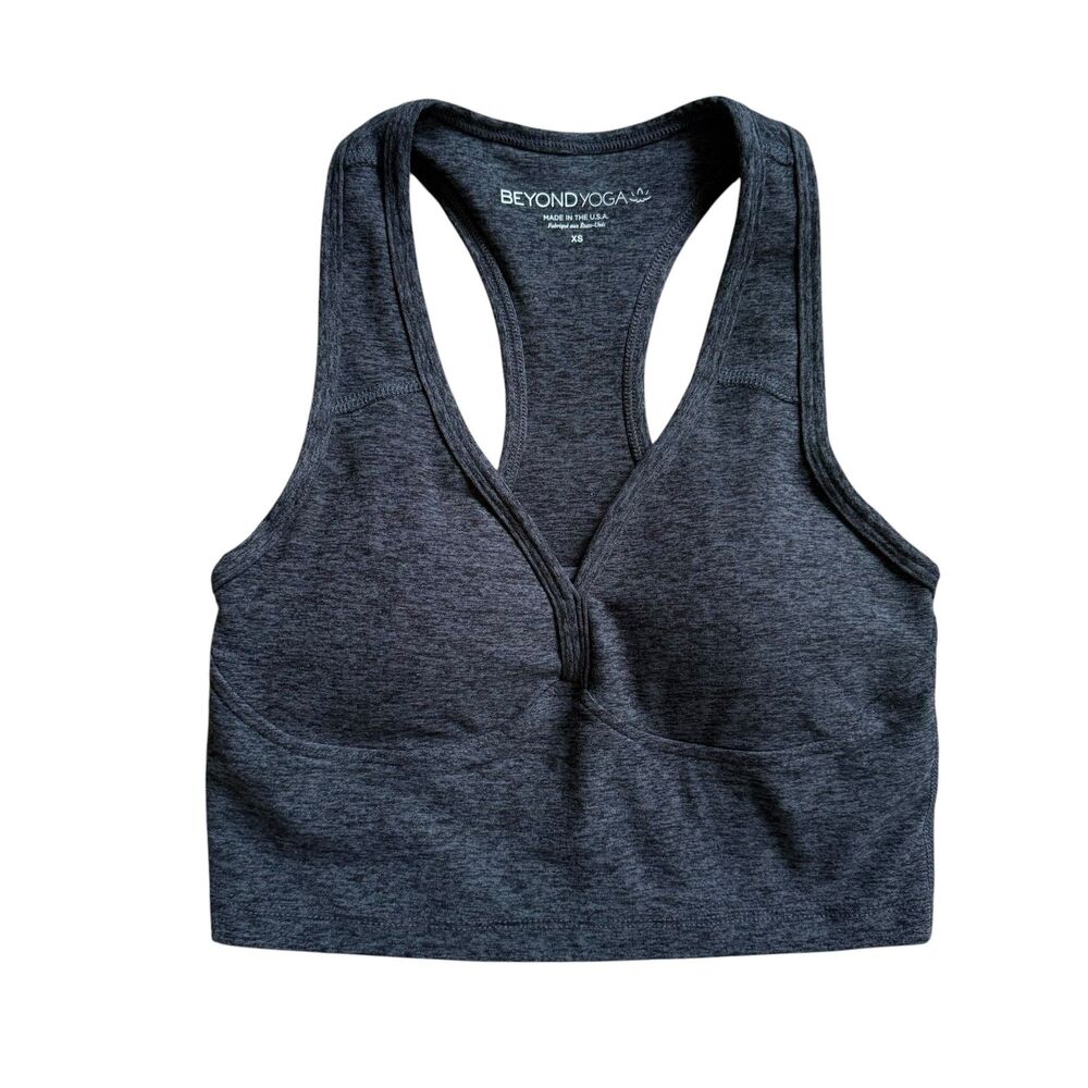 Beyond Yoga Sports Bra Womens Charcoal Gray Size XS Workout Gym Activewear EUC